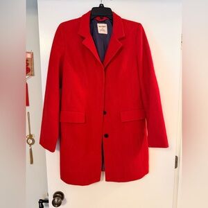 Red Old Navy wool 3 button pea coat, women’s size medium